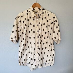 Natural Issue Men's Casual Button Down Short Sleeve Shirt with 90’s Pattern